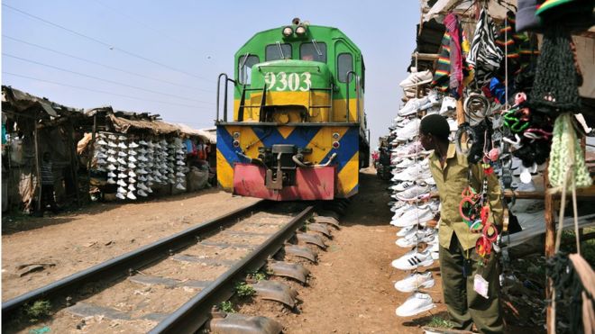 Getty Images: These second-hand shoes are resold in Nairobi