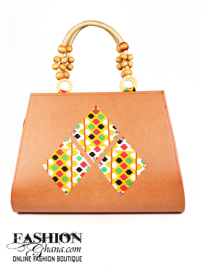 Leather Tote Bag With Diamond Print Details - FashionGHANA.com: 100% ...
