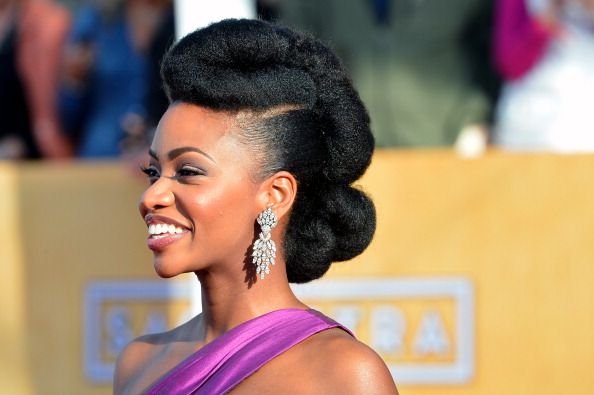 LOS ANGELES, CA - JANUARY 27:  Actress Teyonah Parris arrives at the 19th Annual Screen Actors Guild Awards held at The Shrine Auditorium on January 27, 2013 in Los Angeles, California.  (Photo by Frazer Harrison/Getty Images)