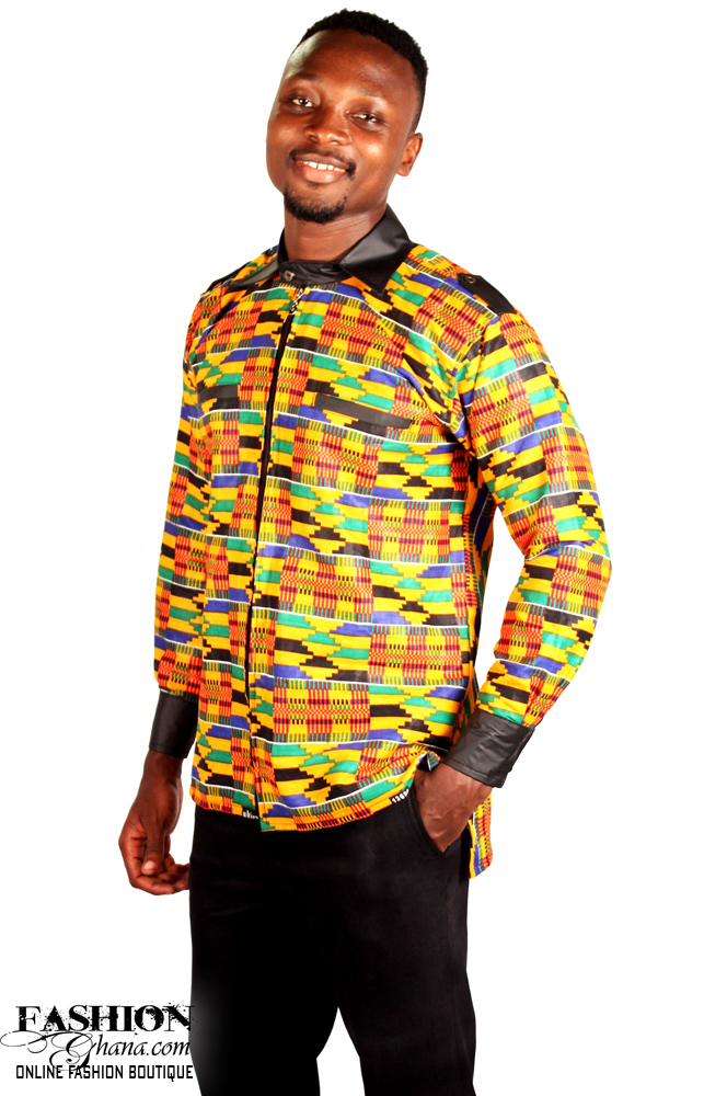 Kente Print Winter Shirt | FashionGHANA.com: 100% African Fashion