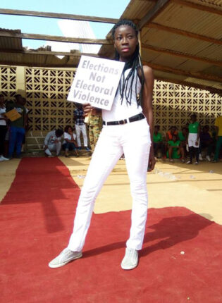 MODUGA model on the runway at the Upper East's Peace Walk Fashion Show