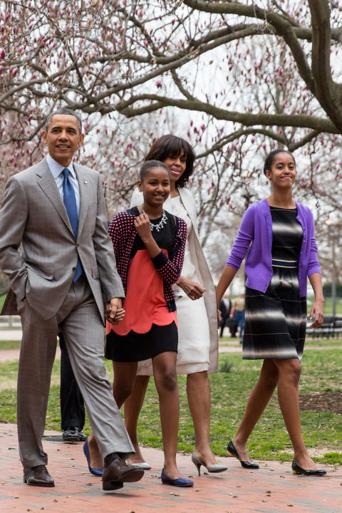 On their way to the 2013 Easter Sunday church service, March 2013