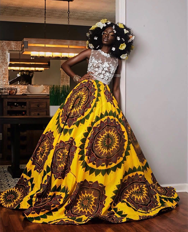 African print ball gown outlet