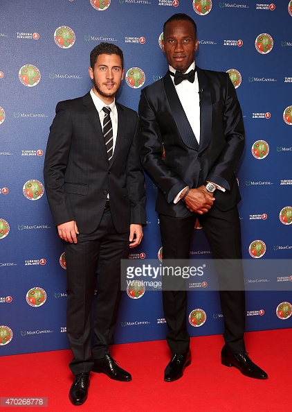Eden Hazard and Didier Drogba