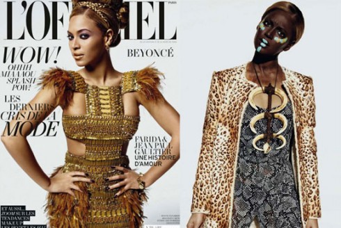 Beyonce Black Face paint and l'officiel shoot