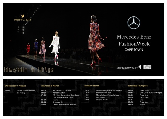 Schedule For Mercedes Benz Cape Town Fashion Week 2013; Time For Some ...